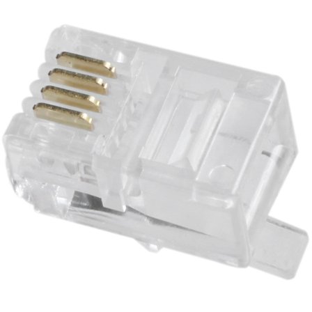 Gennemsigtig plast 30 stk 4P4C stik RJ9 telefonadapter - WELLNGS