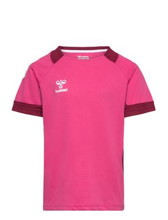 Hmllead S/S Poly Jersey Kids Tops T-Kortærmet Skjorte Pink Hummel