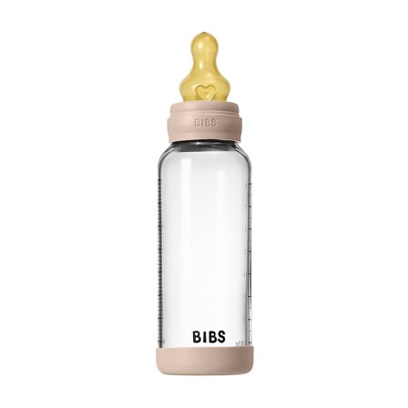 BIBS Gl Baby Bott Round Latex Blush Medium Flow 240 ml, Børn & Forældre, Sutteflasker & Tilbehør, Sutteflasker