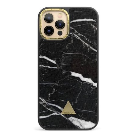 Naive iPhone 12 Pro Max Skal - Black Marble