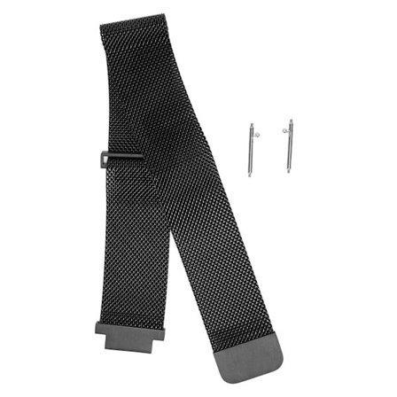 15mm Smartwatch Armband handledsrem i rostfritt stål med magnetiskt spänne med fästöra för Amazfit 2 A1807Svart