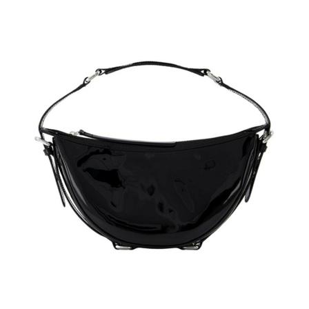 By Far, Gib Bag in Black Patent Leather Zwart, Dames, Maat:ONE Size,Katoen