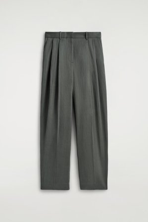 COS Women's Relaxed Fluid Wide-Leg Trousers in Grey