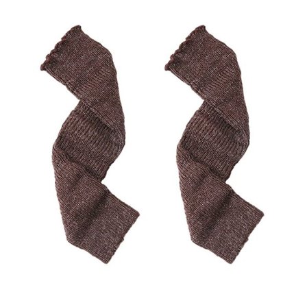 3 par med leggvarmere for barn og jenter. Arm- og leggvarmere brune KLB