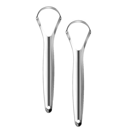 Tungeskraber rustfrit stål 2-pak Silver