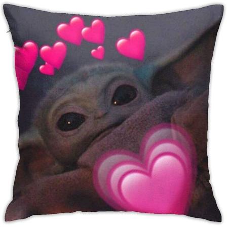 Mode och hållbart Baby Yoda Örngott Cover Skyddar krympsäkert för vardagsrum 18"x18"