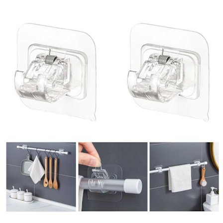 2-pakket selvklæbende gardinstangstangholder til bar