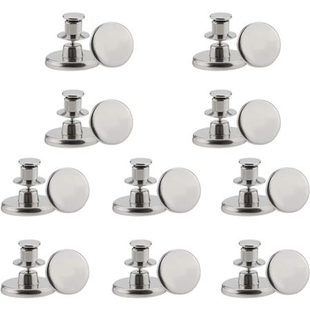 (1)20 sett 17mm erstatning falske jeans knapper sømløs avtakbar