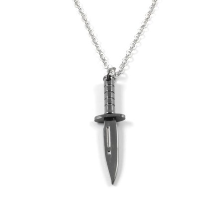 Black Knife Stainless Steel Necklace for Men - Steel necklaces