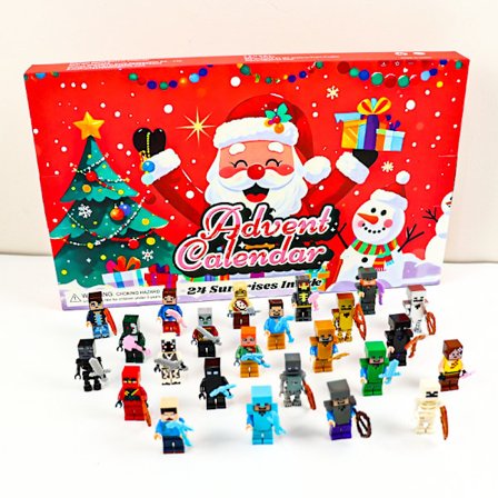 Adventskalender, juleblindboks, verdensbyggeklosser, 24 deler