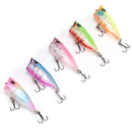 5 STK Plast Mini Popper Flydende Kunstig Agn Fiskelokker Fiskegrej Tilbehør