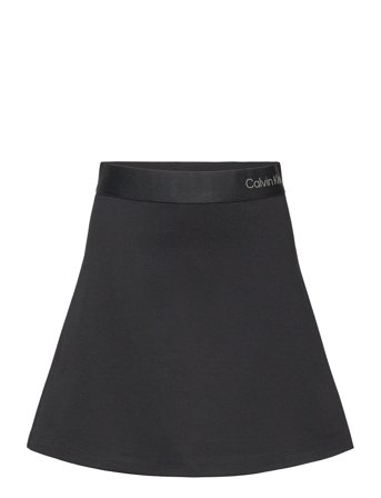 Logo Tape Flare Punto Skirt Black Calvin Klein