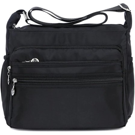 Nylon Oxford Messenger Bag (svart), dam casual canvas, SD