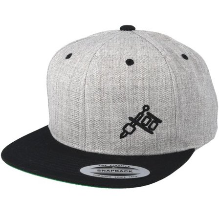 Tattoo Collective - Grå snapback Keps - Machine Side Logo Heather Grey/Black Snapback @ Hatstore