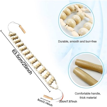 Puinen hierontarulla selälle - Puuterapia selluliittimassagerulla - Itsehierontavälineet niskalle, jaloille ja selälle - Kipulääke 433 tuumaa - 236 x 