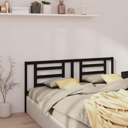 Vidaxl Sänggavel Svart 186x4x100 Cm Massiv Furu Svart