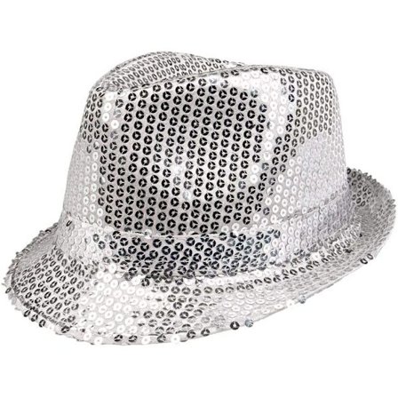 Glitterhatt, unisex, discoantrekk, discotilbehør, karneval, fa