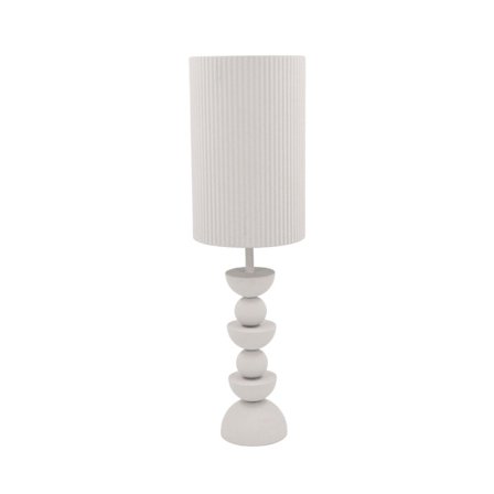 Bordlampe, Metal, Off White, 22x22x77 cm
