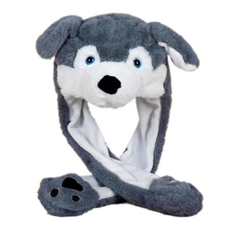 Plyschdjurhatt Dans Rörliga Hoppande öron Tecknad stoppade leksaker Cap_y W Gray