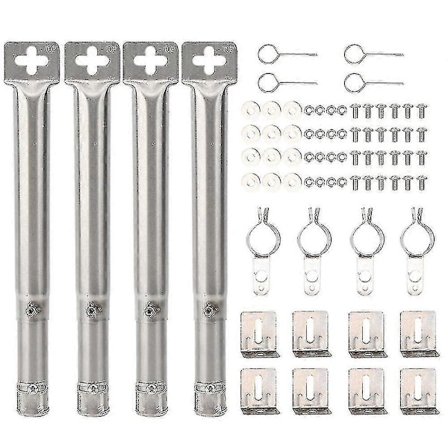 4 st Universal Justerbar Rostfritt Stål BBQ Gasolgrill Ersättnings Rak Rörbrännare Barbec