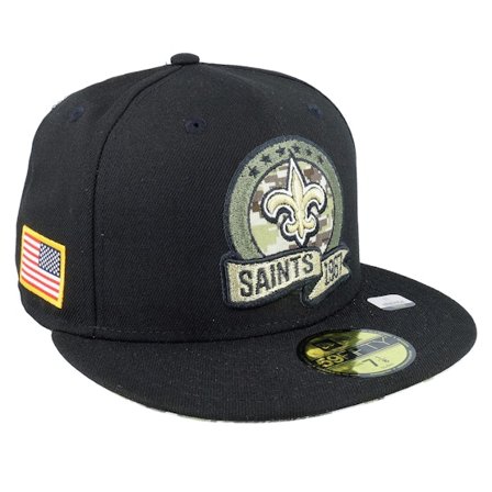 New Era - NFL Black fitted Czapka Z Daszkiem - New Orleans Saints M 59FIFTY NFL Salute To Service 22 Black/Camo Fitted @ Hatstore