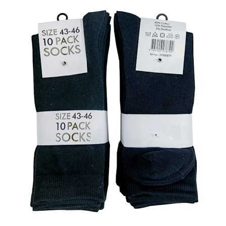 Sorte Sokker 10 Par - Komfortable Bomuldsankelsokker til Mænd u0026 Kvinder