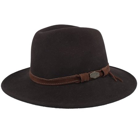 MJM Hats - Levi Woolfelt Wr Crush. Dark Brown Fedora Fedora Brown Hat - @ Hatstore