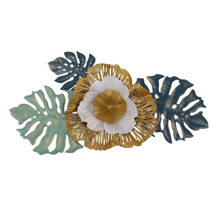 Sininen rauta kukka seinätaide moderni metallinen kukkakoriste olohuoneeseen makuuhuoneeseen ruokailuhuoneeseen