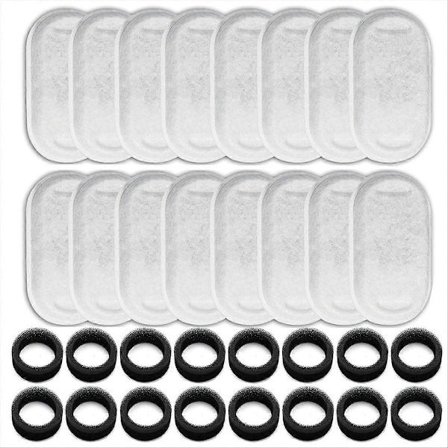 16-pack Kattvattenfontänfilter Ersättning för 108/3,2L & 67oz/2L Djurvattendispenser med 16 Förfilter