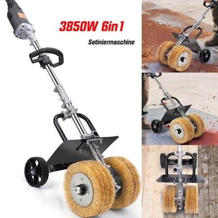 3850W Uudistaja 6 in 1, Monitoimihiomakone, 2 x 180mm Harjaa, 4000 rpm, Pintakäsittelykone - Puu- ja Metallipinnoille