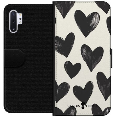 Kompatibelt Lommeboketui til Samsung Samsung Galaxy Note10+ Cactus and Friends - Bold Black Love Pattern
