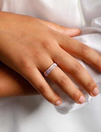 Design Letters Vip Word Candy Ring - Purple - ONE SIZE