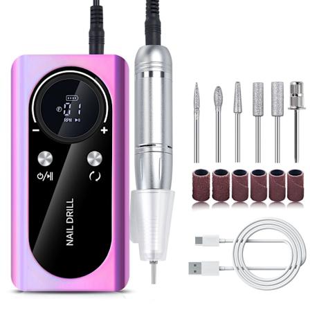 Laderbar elektrisk neglfil for akryl gel negl manikyr pedikyr sett neglsalong Fantasy Purple