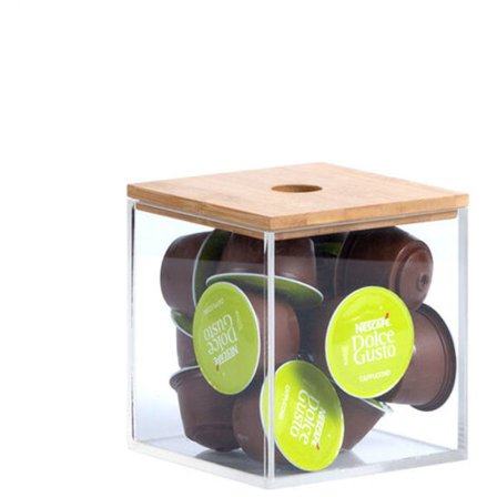 Kaffe Kapselholder Akryl Roterende Kapselholder Kaffe Oppbevaring Kapselholder, (1027 Klar Kapselboks med Lopp)