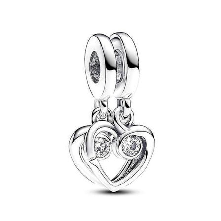 Charms 925 Originale Glas Zircon Hjerte Vedhæng Perler Passer Armbånd Halskæde Til Kvinder Charm Sølv 925 Luksus DIY Smykkegave