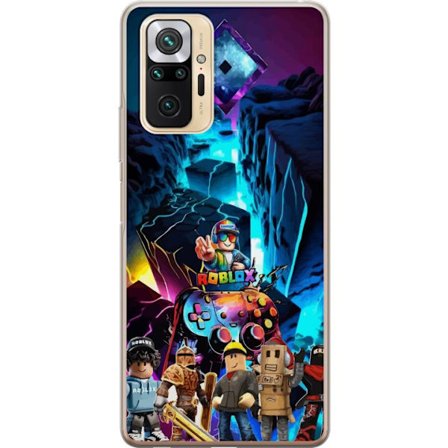 Kompatibelt Mobildeksel til Xiaomi Redmi Note 10 Pro Roblox neonverden med futuristiske landskap, spillkontrollere og populære karakterer - perfekt f