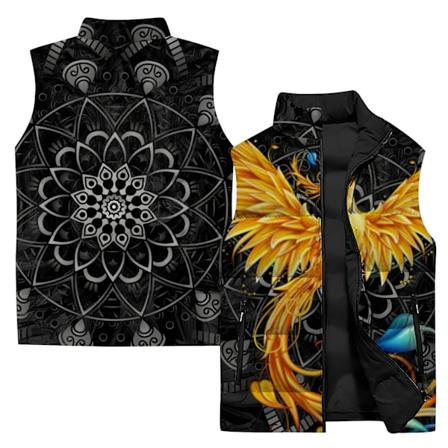 Døds Scythe Mænds Ærmeløs Vest Skønhed Phoenix Malet 3D Print Avantgarde og Holdbar Veste til Mænd Mørk Stil Arbejde P24147YSY-90PG 5XL