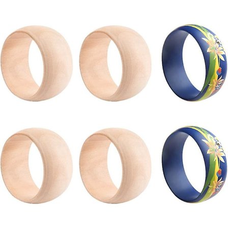 6 stk. Ubehandlede Trearmbånd 2.7 Trearmbånd 1.5 Bred Naturlig Rund Trering For Kunst- og Håndverksprosjekter DIY Smykkefremstilling