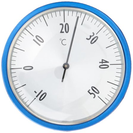 Analogt pooltermometer i rustfrit stål med fastgørelsesreb til swimmingpools og damme - Blå