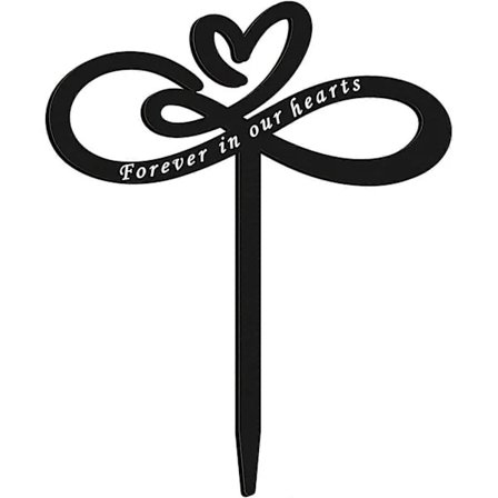 [PL】 Svart Kirkegård Minnekors Stake Metallkors Hage Stake Grav Minnesmerker Markør for Pappa Grav