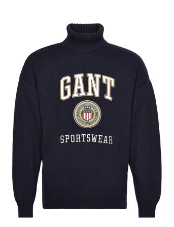 D2. Crest Shield Rollneck Knitwear Turtlenecks Marinblå GANT
