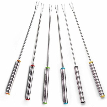 Rustfritt stål gryte gaffel grill gaffel med håndtak dessert gaffel for kjøtt sjokolade