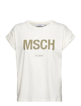 Mschalva Organic Msch Std Tee T-shirt Top Hvid MOSS COPENHAGEN