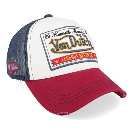 Von Dutch - Vit trucker Keps - Legends Never Die White/Red/Navy A-Frame Trucker @ Hatstore