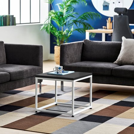 Sofatisch MOOD, 500 x 500 mm, schwarz/weiß