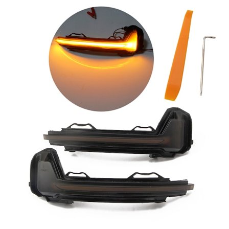 2x LED dynamisk sidemarkør strømmende vand Blinklysindikator til VW-Tiguan MK2 2017-2019 Touareg MK3