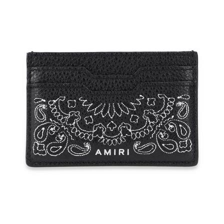 Amiri Card holder with logo , Zwart , Heren , Maat: ONE Size Portefeuilles