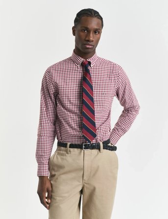 GANT Reg Classic Poplin Gingham Shirt - Red - XXXL