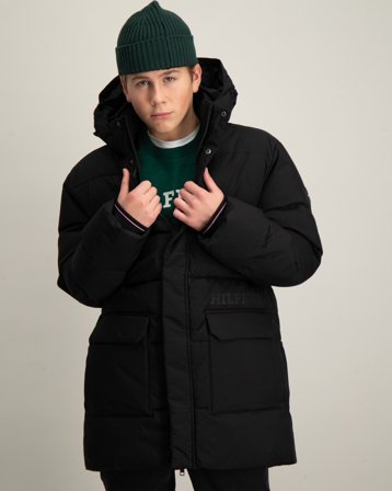 Tommy Hilfiger MONOTYPE RIBSTOP PUFFER JACKET Zwart Jassen Jongens - Kids Brand Store