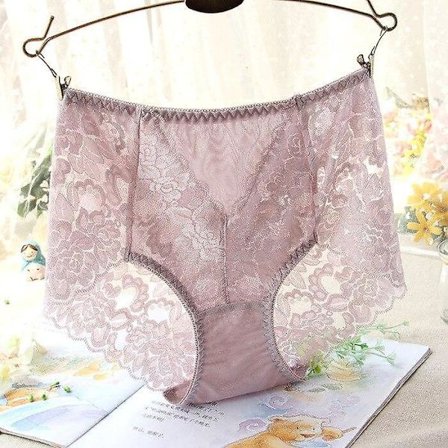 Dam sexiga mesh trosor hög midja sömlösa spets underkläder kalsonger transparent siden kvinnor bomullshälsa trosor underkläder xxxl